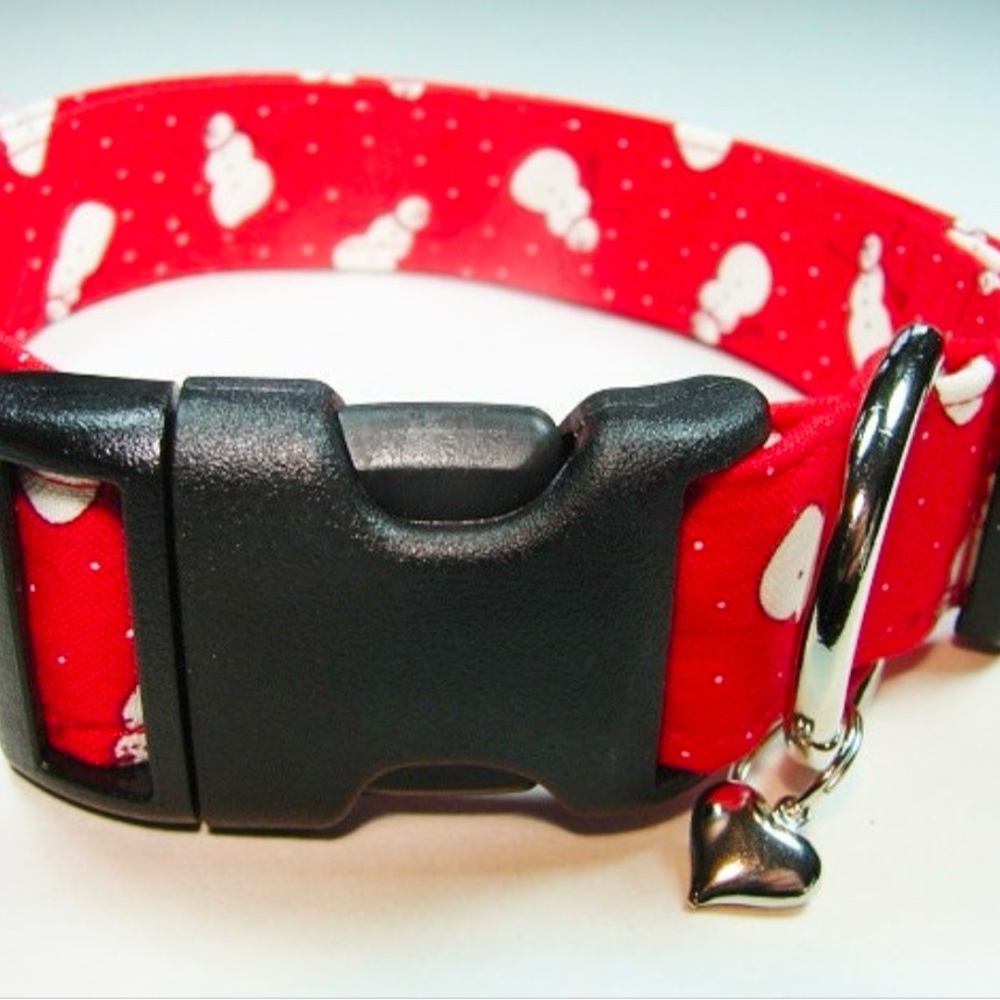❤️🤍Sale🤍❤️Red and white snowman Dog Collar